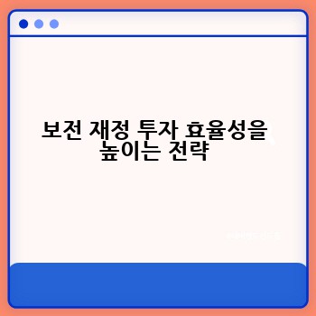 보전 재정 투자 효율성을 높이는 전략
