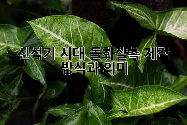신석기 시대 돌화살촉: 제작 방식과 의미