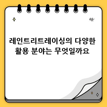 레인트리트레이싱의 다양한 활용 분야는 무엇일까요