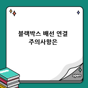 블랙박스 배선 연결 주의사항은