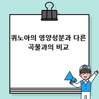 퀴노아의 영양성분과 다른 곡물과의 비교