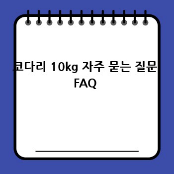 코다리 10kg 자주 묻는 질문 FAQ