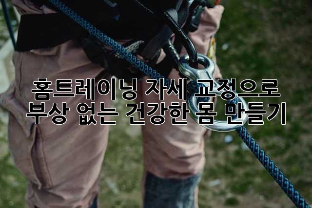 홈트레이닝 자세 교정으로 부상 없는 건강한 몸 만들기