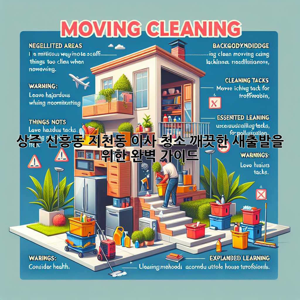 상주 신흥동, 지천동 이사 청소: 깨끗한 새출발을 위한 완벽 가이드